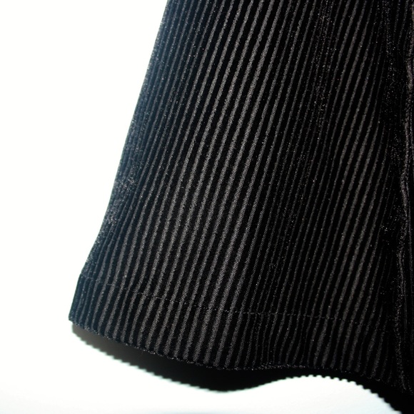 Black Velvet Striped Mini Skirt - Picture 3 of 3